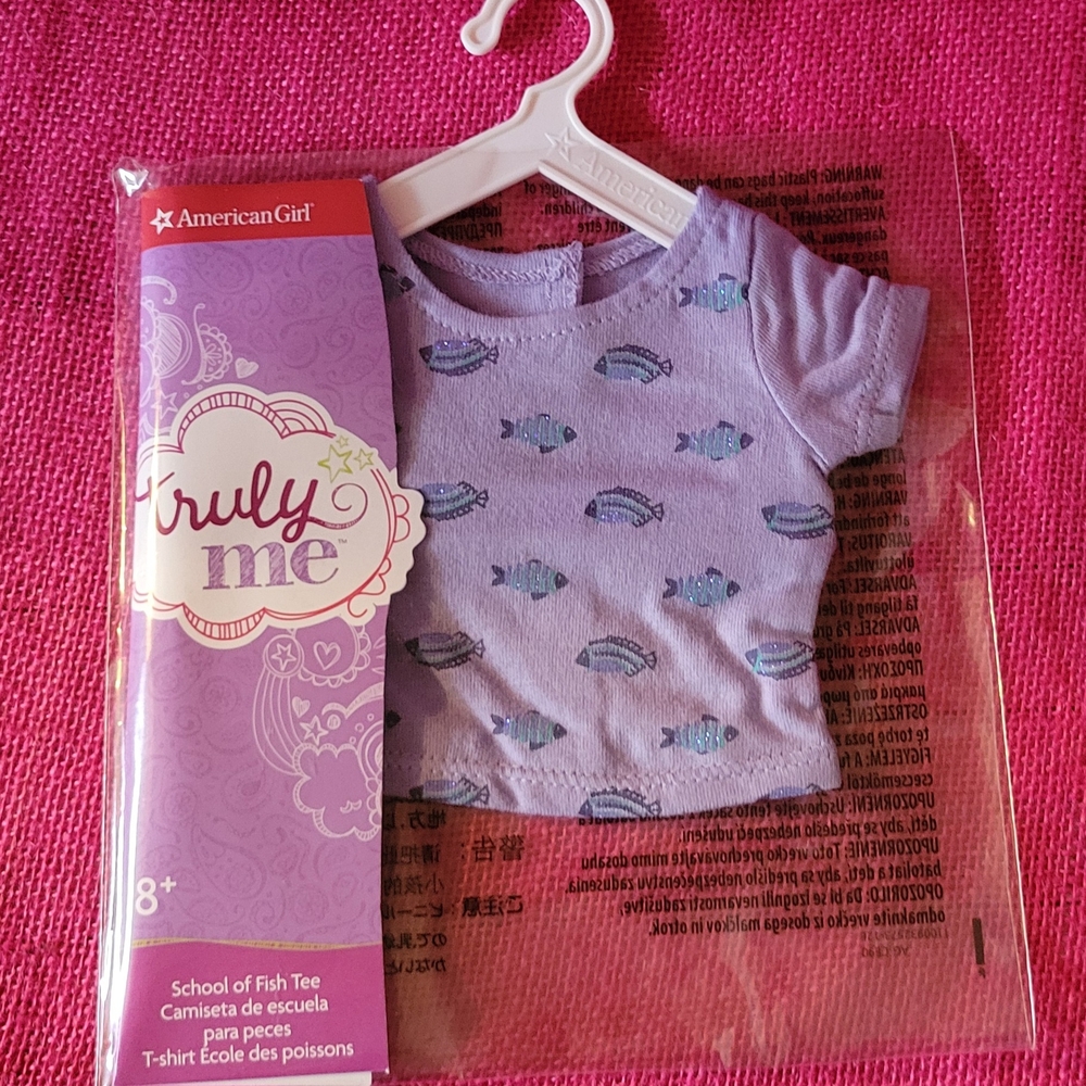 American Girl Truly Me School of Fish Tee - Purple 18" Doll Size